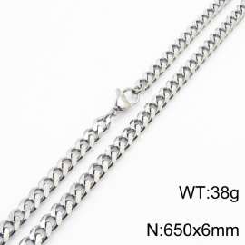 650x6mm stainless steel Cuban necklace for men and women