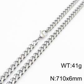 710x6mm stainless steel Cuban necklace for men and women -