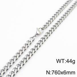 760x6mm stainless steel Cuban necklace for men and women