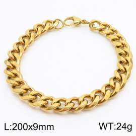 200x9mm Stainless Steel Cuban Bracelet for Men and Women