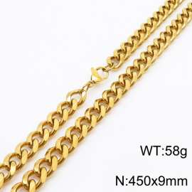 450x9mm Stainless Steel Cuban Necklace for Men and Women