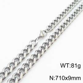 710x9mm Stainless Steel Cuban Necklace for Men and Women