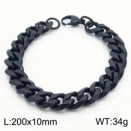 200x10mm Stainless Steel Cuban Bracelet Men's and Women's Jewelry