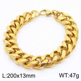 200X13mm Cuban Chain Stainless Steel Men's Bracelet Party Jewelry