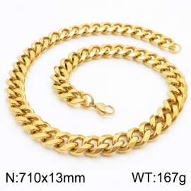 710X13mm Cuban Chain Stainless Steel Men's Necklace Party Jewelry