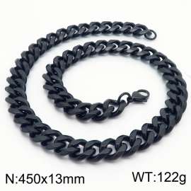 450X13mm Cuban Chain Stainless Steel Men's Necklace Party Jewelry