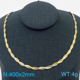 400x2mm Stainless Steel Braided Herringbone Necklace for Women