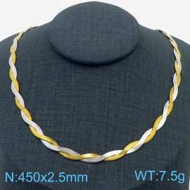 400x2.5mm Stainless Steel Braided Herringbone Necklace for Women