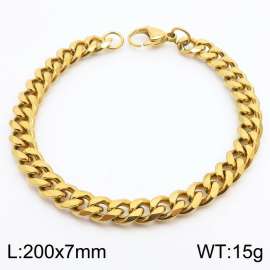 7mm Fashion Steel Gilded Men's Cuban Bracelet