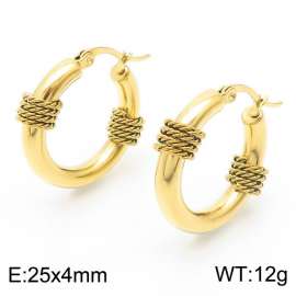 C-shaped earrings Gold stainless steel earrings