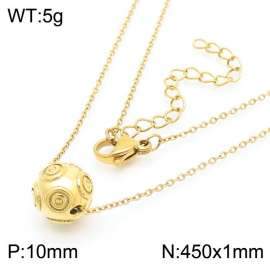 Creative Ball Necklace 18k Gold Plated Stainless Steel Beads Pendant Necklace Jewelry Women