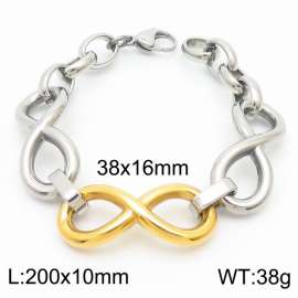 Trendy titanium steel infinite 8-character gold bracelet