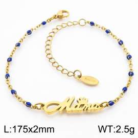Fashionable titanium steel blue Bohemian gold bracelet