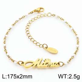 Fashionable titanium steel white Bohemian gold bracelet