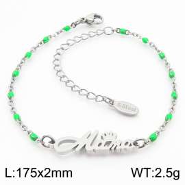 Fashionable titanium steel green Bohemian steel color bracelet
