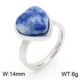 Love Blue White Stone Ring Set Steel Stainless Steel Ring