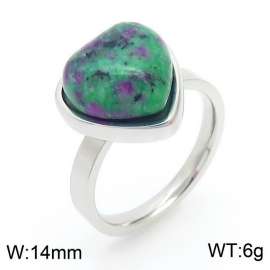 Love Green Stone Ring Set Steel Stainless Steel Ring