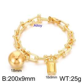 Horseshoe Chain Round Ball Padlock Bracelet