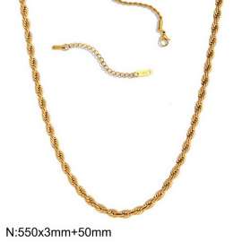 Stainless steel gold Fried Dough Twists necklace