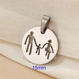 Stainless steel family of three round pendant