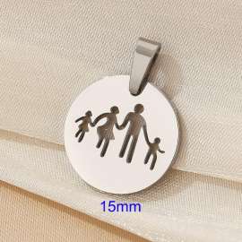Stainless steel family of four round pendant