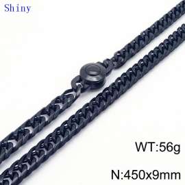 9mm45cm vintage men's personalized polished whip chain necklace