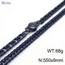 9mm55cm vintage men's personalized polished whip chain necklace