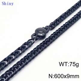 9mm60cm vintage men's personalized polished whip chain necklace
