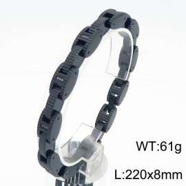 Personality Geometry Metal Jewellery Men Bracelet 18k Black Plated Stainless Steel Crystal Zircon Hiphop Bracelets