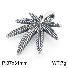 Fashionable and personalized stainless steel creative geometric maple leaf men's retro pendant