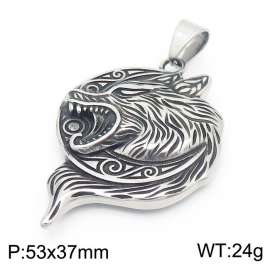 Fashionable and personalized stainless steel creative Viking wolf head men's retro pendant