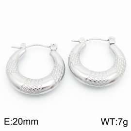European and American fashion stainless steel creative geometric thick circle silver earrings
