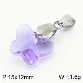 Purple Color Crystal Glass Butterfly Pendant For Women Jewelry