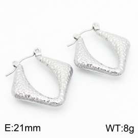 Gold Color Irregular Concave Convex Surface U Shape Hollow Stainless Steel Earrings for Women