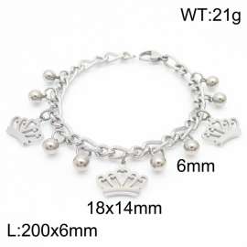 Temperament and Fashion Steel Ball Crown Steel Color Bracelet