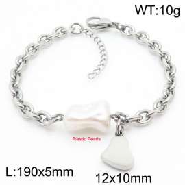 Steel colored sweet and creative titanium steel peach heart bracelet