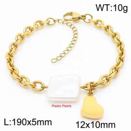 Golden Love, Sweet and Creative Titanium Steel Bracelet