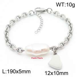 Sweet and fresh heart-shaped titanium steel color bracelet