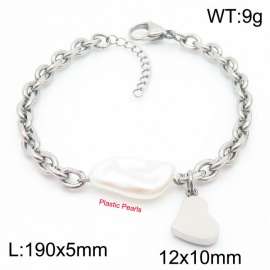 Fashionable and personalized heart-shaped steel O-shaped chain bracelet