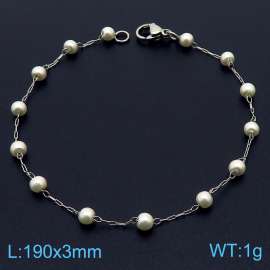Simplified 3mm round bead titanium steel bracelet