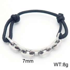 Stainless steel chain neutral woven pull-out steel color bracelet