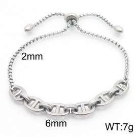 Stainless steel pig nose chain women's pull-out steel color bracelet