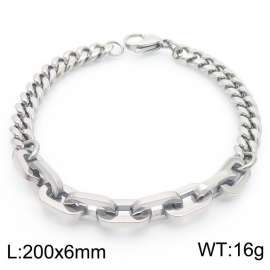 Stainless steel handmade chain mixed with neutral minimalist bracelet