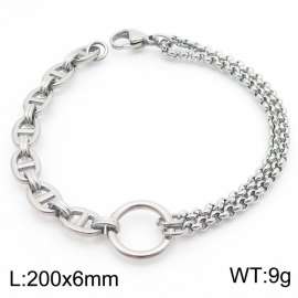 Stainless steel handmade pig nose mixed chain women's bracelet
