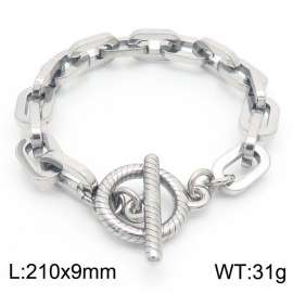 Stainless steel circular T-buckle men's minimalist bracelet