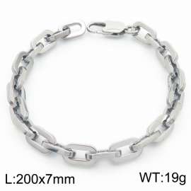 7mm stainless steel minimalist women's woven bracelet
