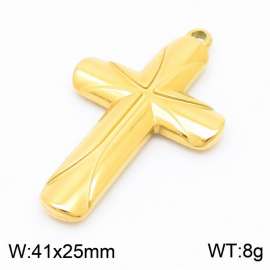 Titanium steel gold-plated cross DIY pendant
