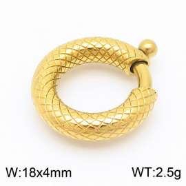 Stainless steel gold-plated patterned circular buckle