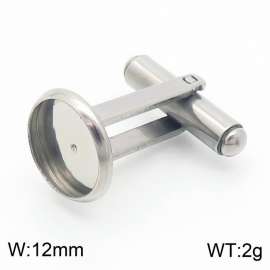 French-style 12mm stainless steel cufflinks GEM base support accessories