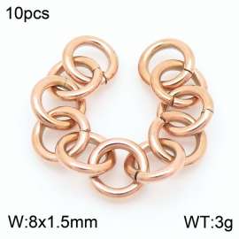 8*1.5mm Vacuum plating rose gold stainless steel 10pcs open loop accessories
